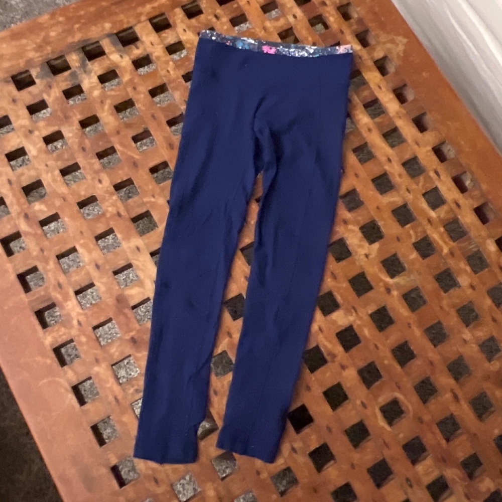 Ivivva by lululemon girls over-the-heel navy leggings size 8